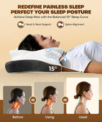 Dark grey ergonomic memory foam pillow for neck support