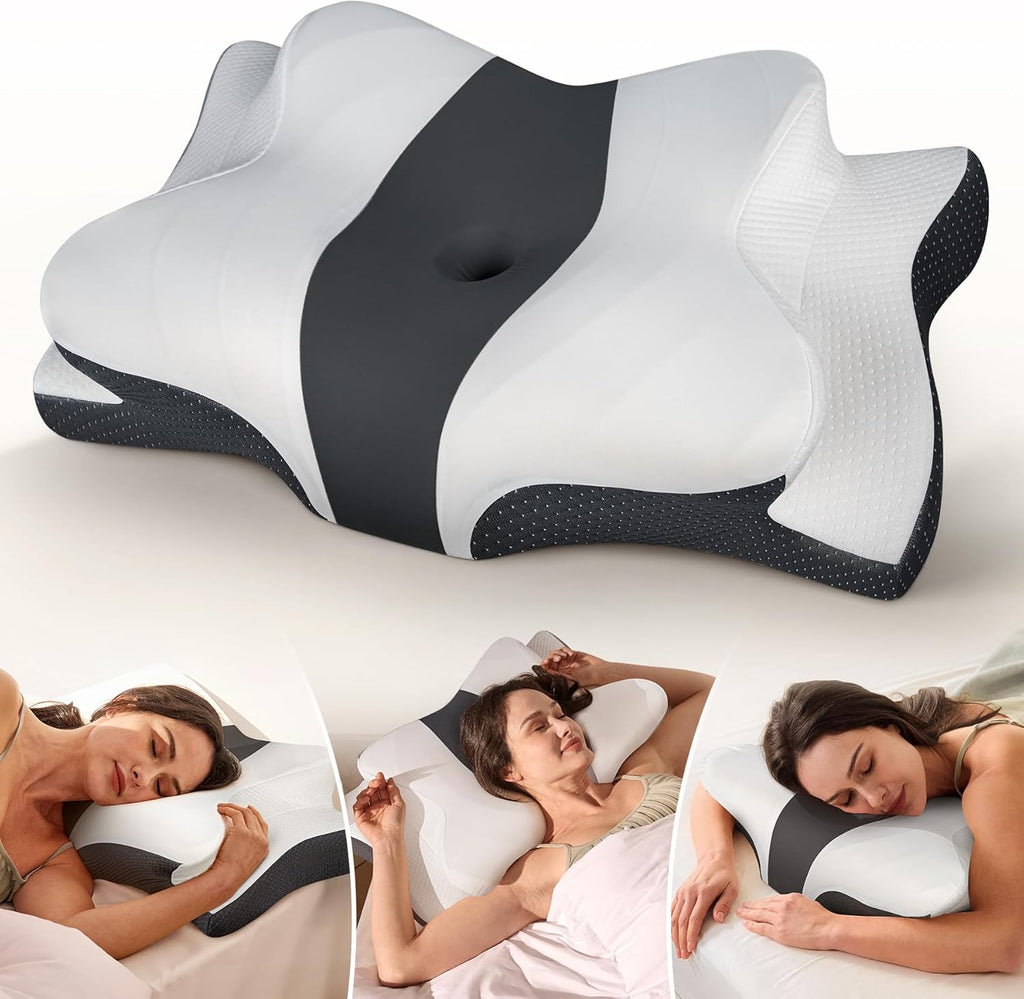 Vendria dark grey cooling cervical pillow for sleep