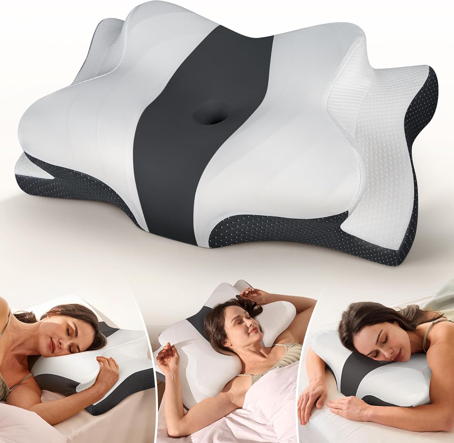 Vendria dark grey cooling cervical pillow for sleep